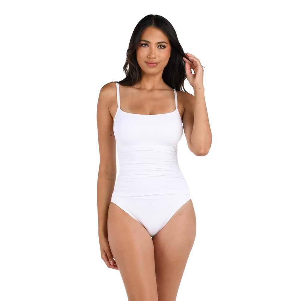 La Blanca Women's Wgite Island Goddess One-Piece Swimsuit 12 NWT